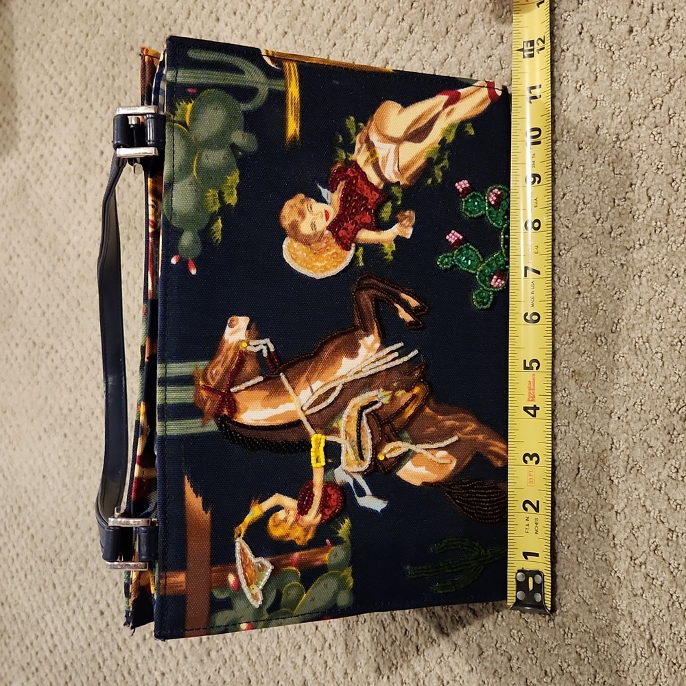 VINTAGE Western style ladies purse Bead trim - Picture 7 of 9